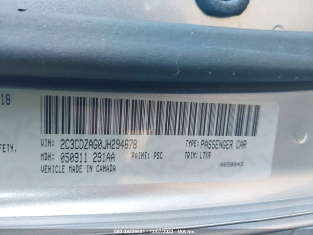 Dodge Challenger Sxt 2018 2C3CDZAG0JH294678 Image 8