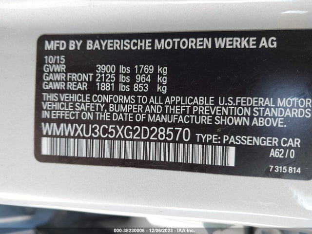2016 MINI COOPER HARDTOP 4 DOOR WMWXU3C5XG2D28570 Photo 8