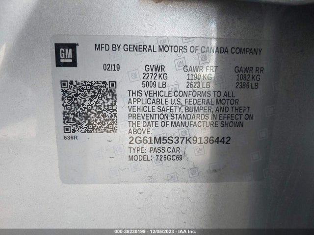 Cadillac XTS LUXURY 2019 2G61M5S37K9136442 Image 9