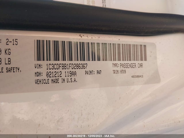 Dodge DART SXT 2015 1C3CDFBB1FD286367 Image 9