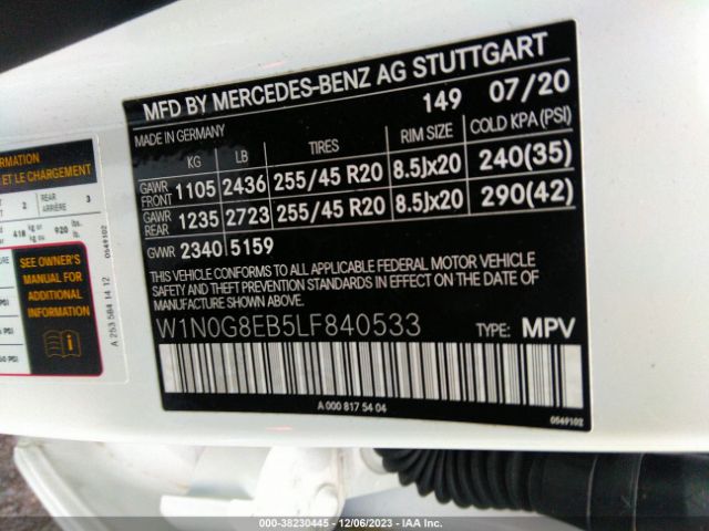 W1N0G8EB5LF840533 Mercedes-Benz GLC 300