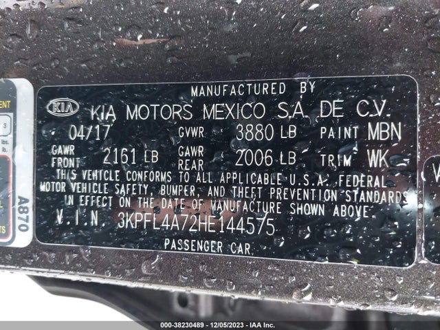 KIA FORTE LX 2017 3KPFL4A72HE144575 Image 9