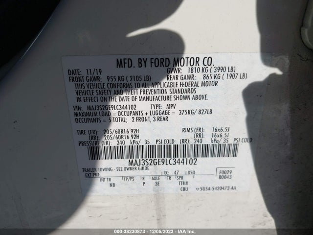 Ford Ecosport Se 2020 MAJ3S2GE9LC344102 Image 9