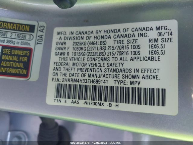 2HKRM4H33EH689141 Honda CR-V LX