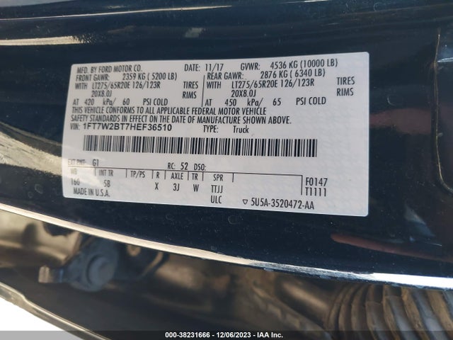 2017 FORD SUPER DUTY F-250 SRW 1FT7W2BT7HEF36510 Photo 8
