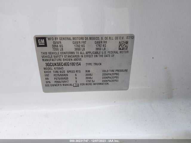 Chevrolet Silverado 1500 1lz 2014 3GCUKSEC4EG186154 Image 9