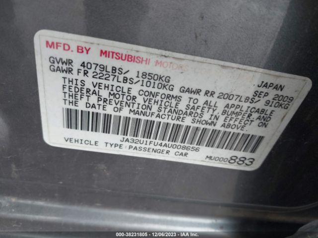 2010 MITSUBISHI LANCER JA32U1FU4AU008656 Photo 8