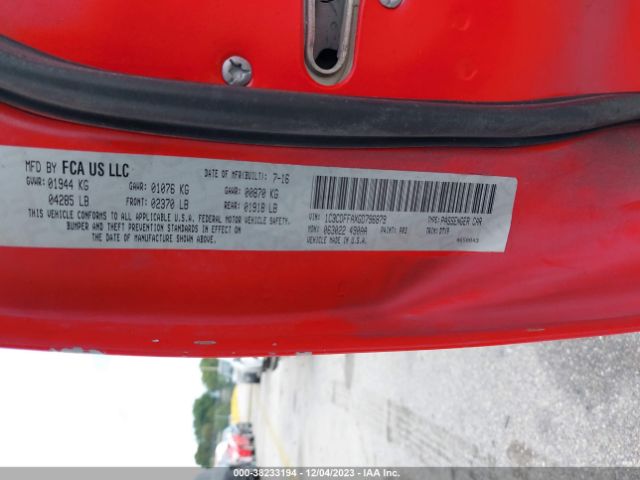 1C3CDFFAXGD796879 Dodge Dart Sxt Sport