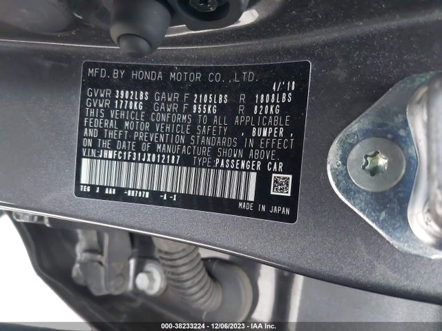 Honda Civic Ex-t 2018 JHMFC1F31JX012187 Image 9