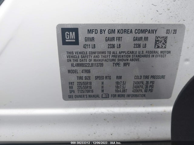KL4MMBS22LB113709 Buick Encore Gx Fwd Preferred