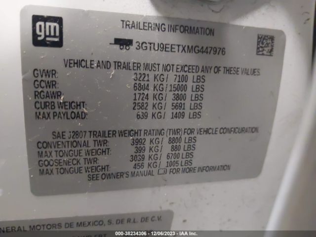 3GTU9EETXMG447976 GMC Sierra 1500 4wd  Short Box At4