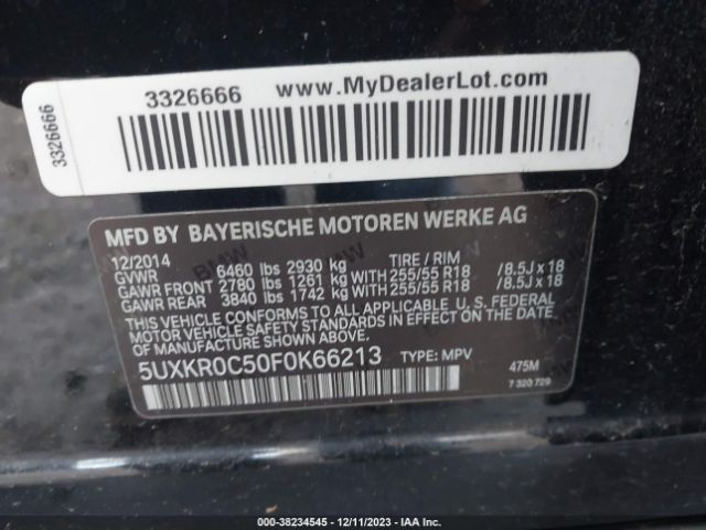 5UXKR0C50F0K66213 BMW X5 Xdrive35i