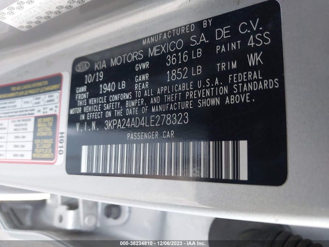 KIA RIO S 2020 3KPA24AD4LE278323 Image 9