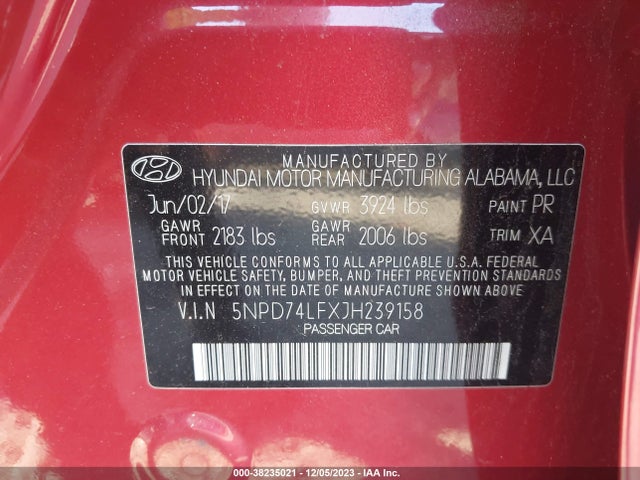 Hyundai ELANTRA SE 2018 5NPD74LFXJH239158 Image 9