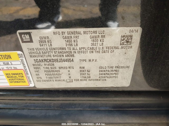 5GAKRCKD8EJ344954 Buick Enclave Premium
