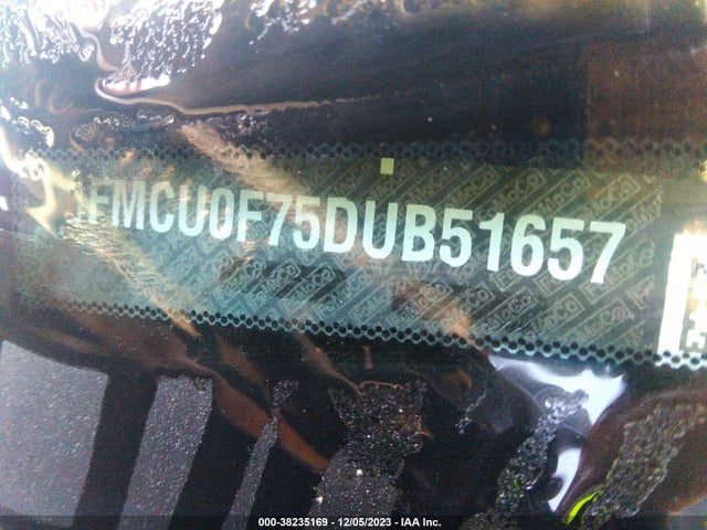2013 FORD ESCAPE S VIN: 1FMCU0F75DUB51657
