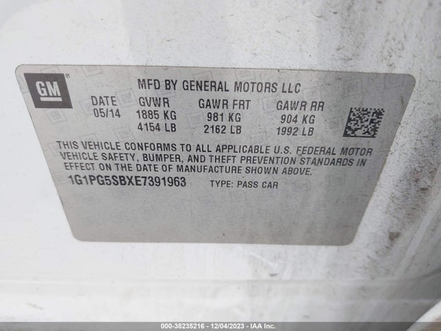 Chevrolet CRUZE LTZ 2014 1G1PG5SBXE7391963 Image 9