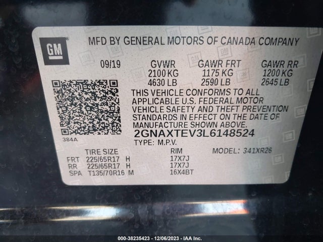 Chevrolet Equinox Awd 2fl 2020 2GNAXTEV3L6148524 Image 9