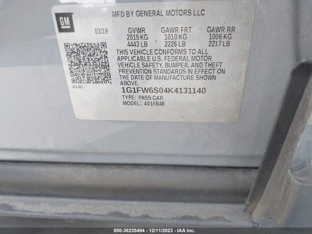 Chevrolet BOLT EV LT 2019 1G1FW6S04K4131140 Image 9