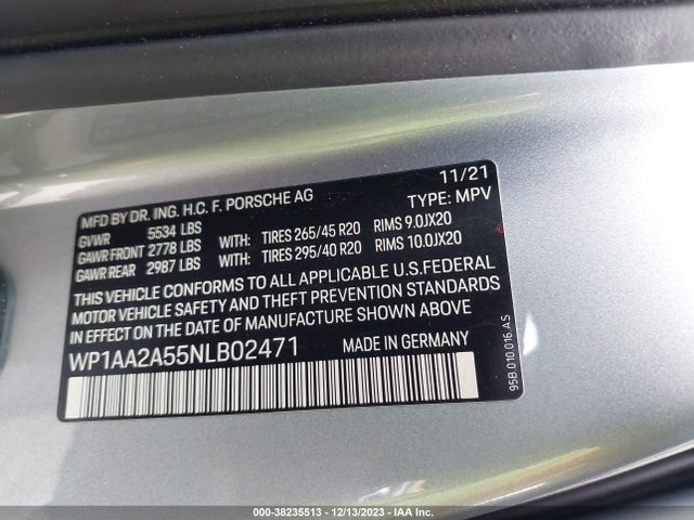 2022 PORSCHE MACAN WP1AA2A55NLB02471 Photo 8