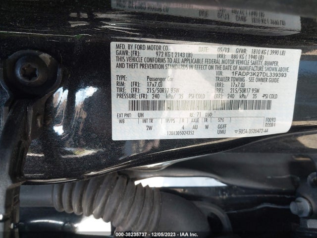 Aukcja sprzedaży 2013 Ford Focus Se, vin: 1FADP3K27DL339393, numer aukcji: 38235737