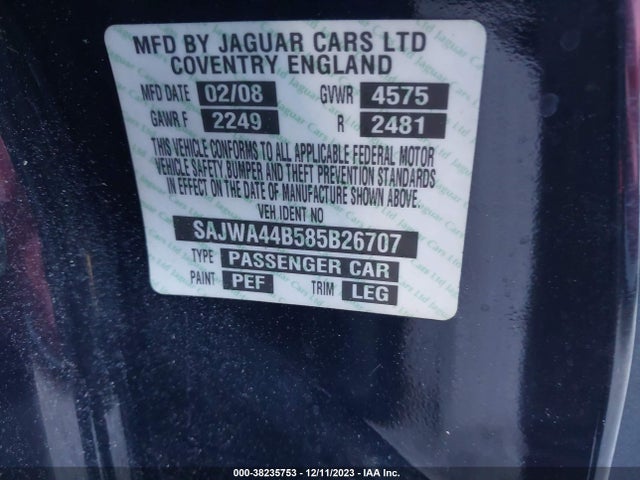 2008 JAGUAR XK SAJWA44B585B26707 Photo 8