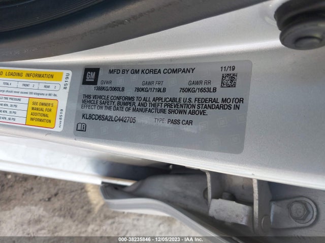 Chevrolet Spark Fwd 1lt Automatic 2020 KL8CD6SA2LC442705 Image 9