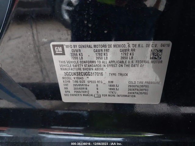 Chevrolet Silverado 1500 2lz 2016 3GCUKSEC9GG317016 Image 9