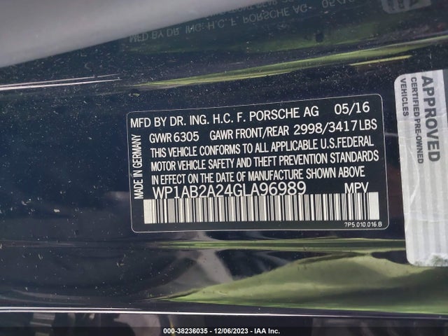 2016 PORSCHE CAYENNE WP1AB2A24GLA96989 Photo 8