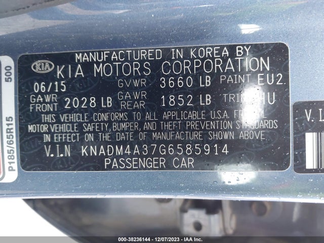 KIA gamma 2016 KNADM4A37G6585914 Image 29