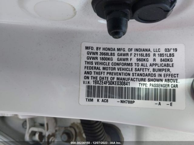 19XZE4F50KE030841 Honda INSIGHT EX