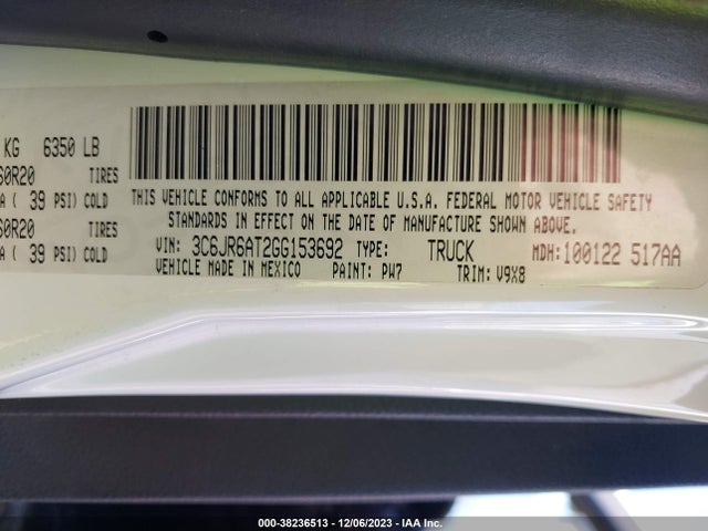 RAM 1500 Express 2016 3C6JR6AT2GG153692 Image 9
