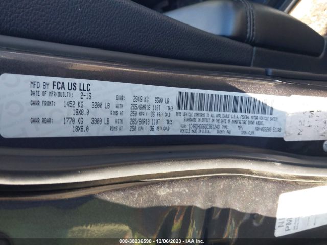 1C4RDHDG6GC361243 Dodge DURANGO LIMITED