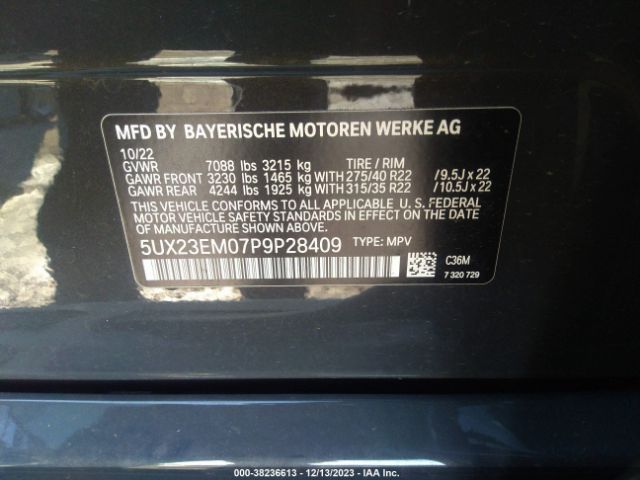 5UX23EM07P9P28409 BMW X7 Xdrive40i