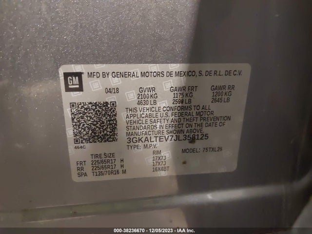 3GKALTEV7JL358125 GMC Terrain Sle