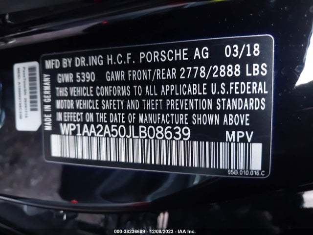2018 PORSCHE MACAN WP1AA2A50JLB08639 Photo 8