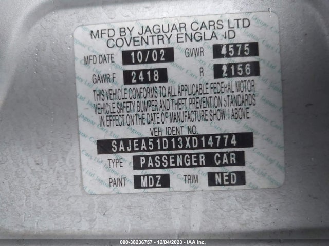 2003 JAGUAR X-TYPE SAJEA51D13XD14774 Photo 8