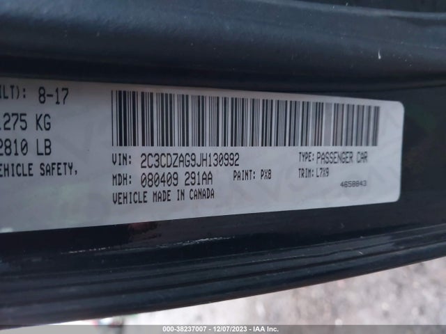 Dodge Challenger Sxt 2018 2C3CDZAG9JH130992 Image 9