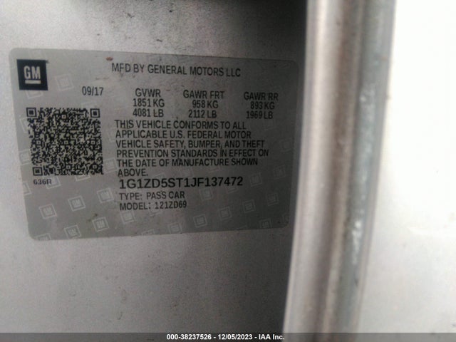Chevrolet MALIBU LT 2018 1G1ZD5ST1JF137472 Image 9
