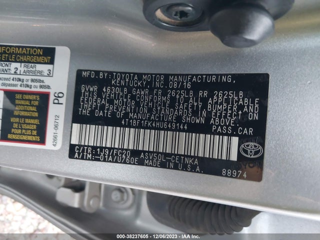 Toyota CAMRY LE 2017 4T1BF1FK4HU649144 Image 9