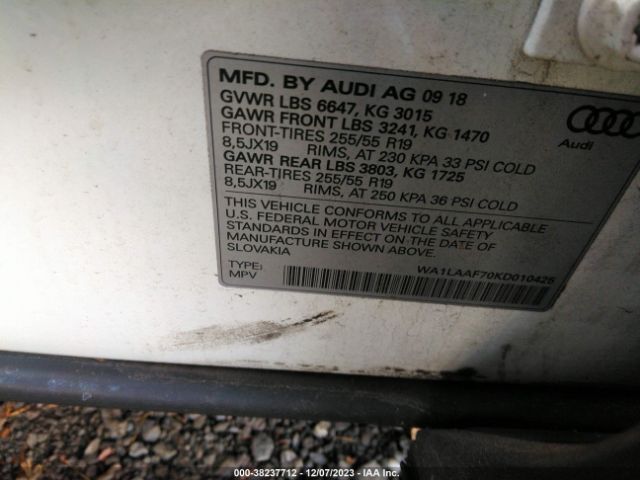 WA1LAAF70KD010425 Audi Q7 55 Premium/55 Se Premium