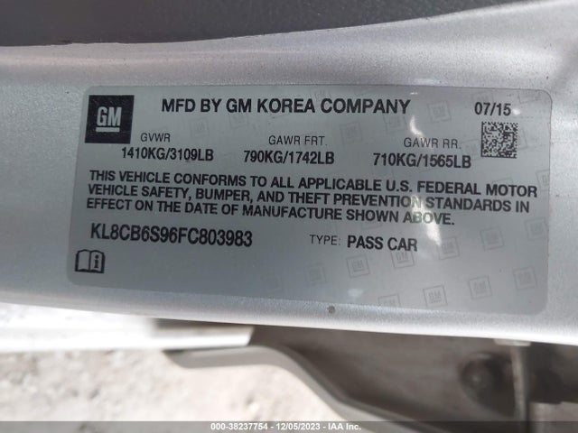 Chevrolet SPARK LS 2015 KL8CB6S96FC803983 Image 9