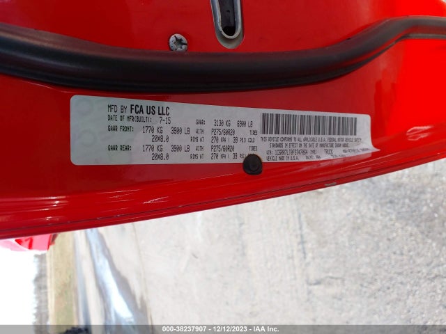 RAM 1500 Big Horn 2015 1C6RR7LT0FS747064 Image 9