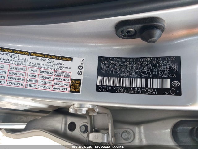 2021 TOYOTA COROLLA LE VIN: JTDEPMAE5MJ139916