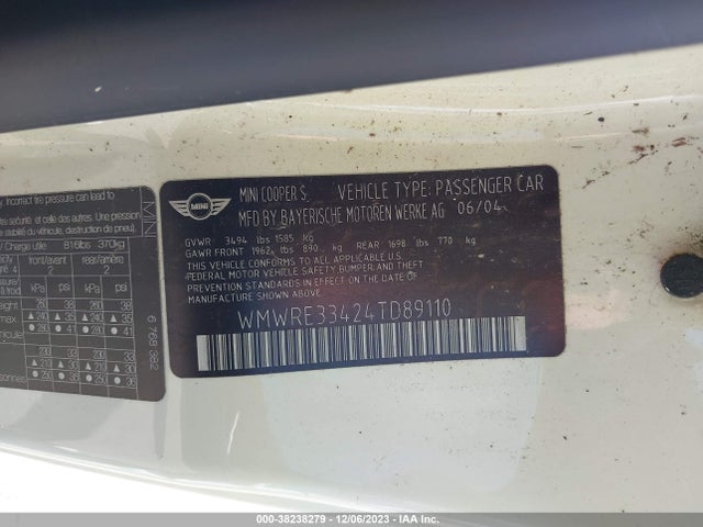 2004 MINI COOPER S WMWRE33424TD89110 Photo 8