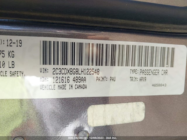 Dodge Charger Sxt Rwd 2020 2C3CDXBG8LH122548 Image 9