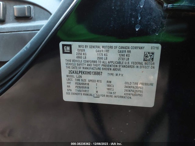 GMC Terrain Slt 2017 2GKALPEKXH6136867 Image 9