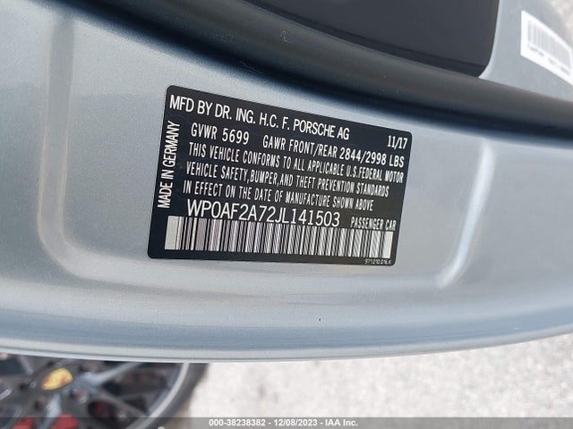 2018 PORSCHE PANAMERA WP0AF2A72JL141503 Photo 8