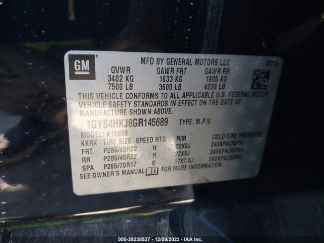 2016 CADILLAC ESCALADE ESV 1GYS4HKJ8GR145689 Photo 8