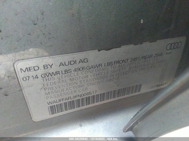 WAUFFAFL9FN006517 Audi A4 2.0t Premium